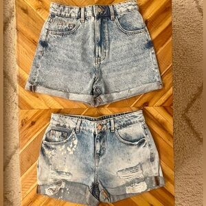 2 Pairs Zara Vintage Wash Denim Shorts